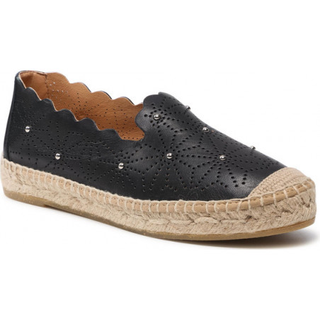 Czarne espadryle Kanna w stylu casual z tkaniny