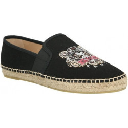 Czarne espadryle Kenzo z tkaniny z płaską podeszwą
