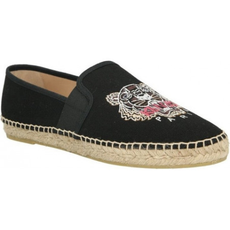 Czarne espadryle Kenzo z tkaniny z płaską podeszwą