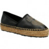 Czarne espadryle Love Moschino w stylu casual ze skóry