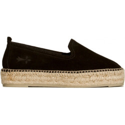 Czarne espadryle Manebi w stylu boho z tkaniny