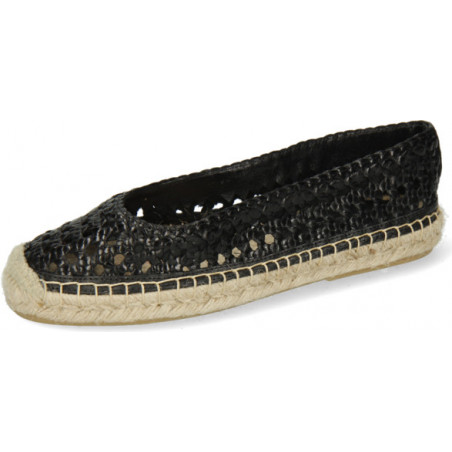 Czarne espadryle Melvin & Hamilton w stylu casual z płaską podeszwą ze skóry