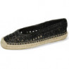 Czarne espadryle Melvin & Hamilton w stylu casual z płaską podeszwą ze skóry
