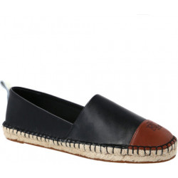 Czarne espadryle Ralph Lauren z płaską podeszwą z tkaniny w stylu casual