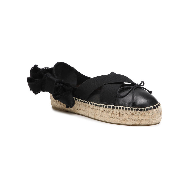 Czarne espadryle Red Valentino z tkaniny