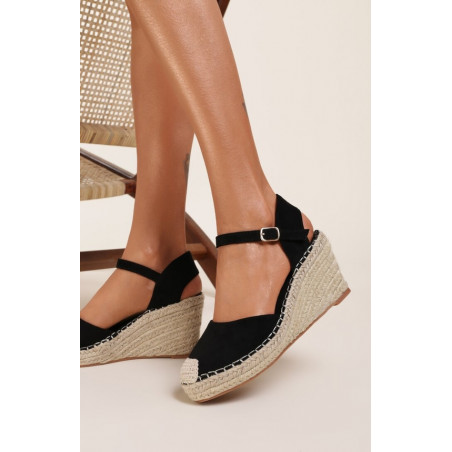 Czarne espadryle Renee z klamrami