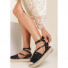 Czarne espadryle Renee z klamrami z tkaniny