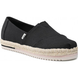 Czarne espadryle Toms z płaską podeszwą
