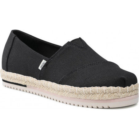 Czarne espadryle Toms z płaską podeszwą
