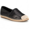 Czarne espadryle Wittchen z płaską podeszwą z tkaniny w stylu casual