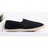 Czarne espadryle Yourshoes z tkaniny z płaską podeszwą