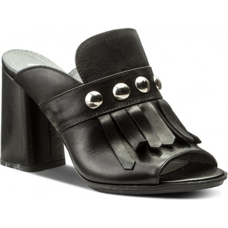 Czarne klapki ann mex w stylu casual z tworzywa sztucznego be zapięcia