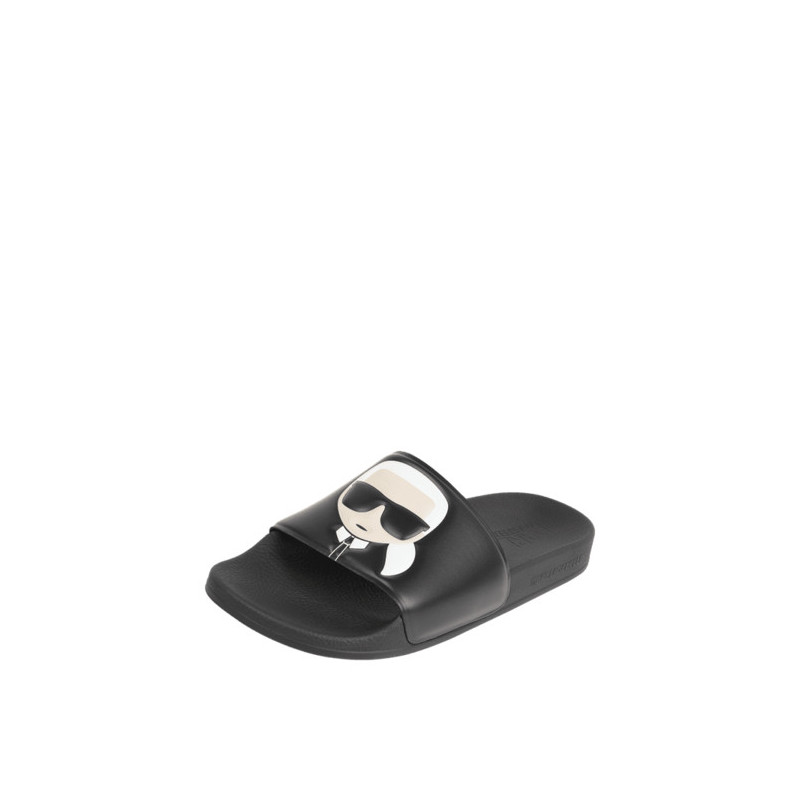 Czarne klapki Karl Lagerfeld w stylu casual