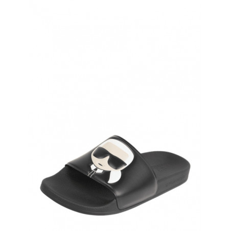 Czarne klapki Karl Lagerfeld w stylu casual