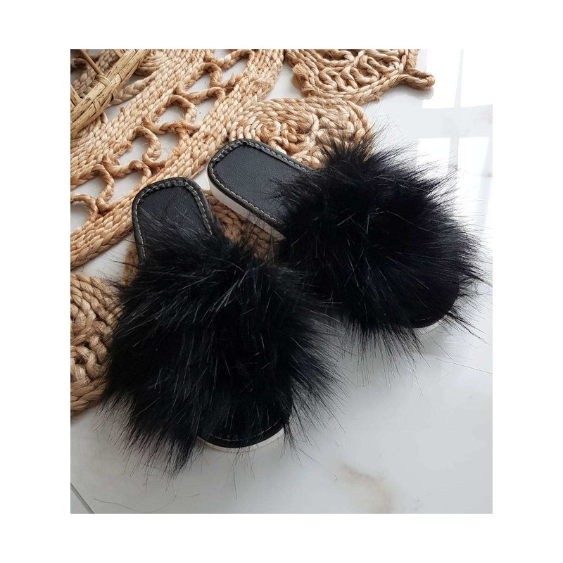 Czarne klapki Pantofelek24 w stylu casual
