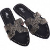 Czarne klapki Pantofelek24 w stylu casual z płaską podeszwą