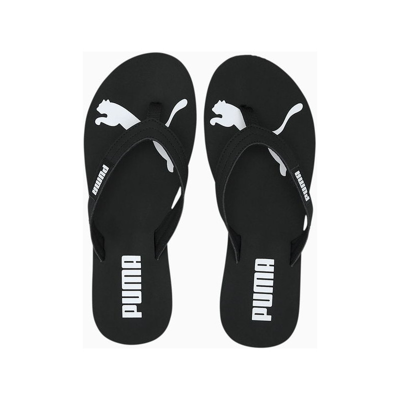 Czarne klapki Puma w sportowym stylu ze skóry