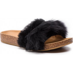 Czarne klapki UGG Australia z płaską podeszwą w stylu casual