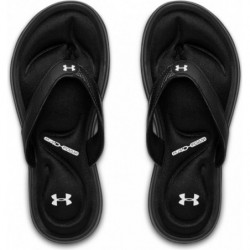 Czarne klapki Under Armour z płaską podeszwą w stylu casual