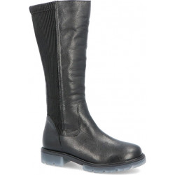 Czarne kozaki Caprice w stylu casual z płaską podeszwą