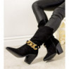 Czarne kozaki Gemre.com.pl na obcasie na zamek w stylu casual