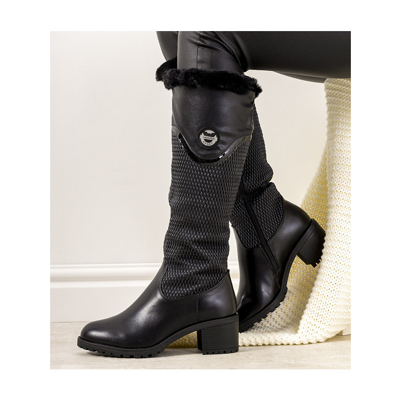 Czarne kozaki Gemre.com.pl w stylu casual na zamek