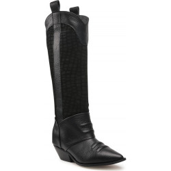 Czarne kozaki L37 ze skóry w stylu casual