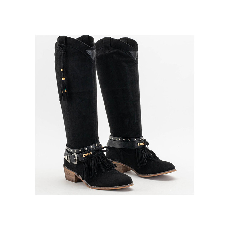 Czarne kozaki Royalfashion.pl w stylu casual na zamek