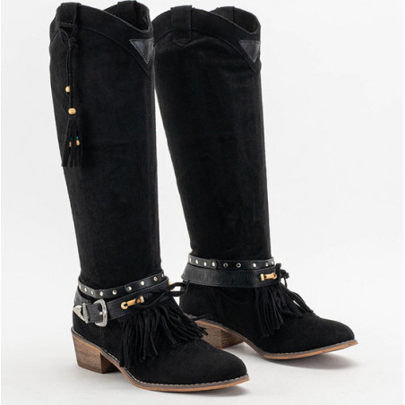 Czarne kozaki Royalfashion.pl w stylu casual na zamek