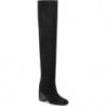 Czarne kozaki Stuart Weitzman za kolano na obcasie w stylu glamour
