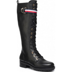 Czarne kozaki Tommy Hilfiger na zamek
