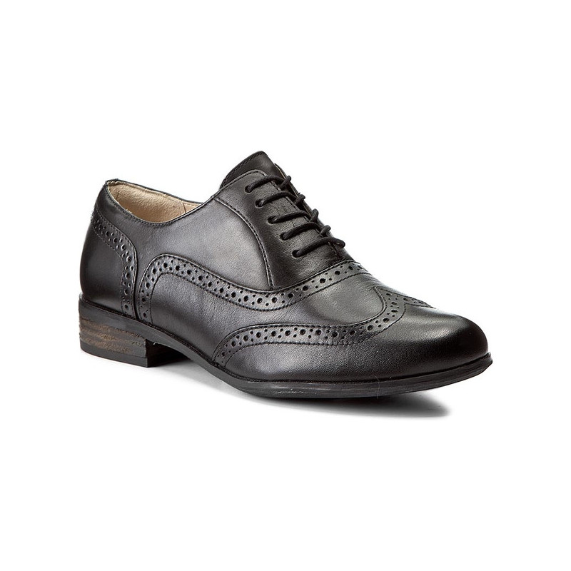 Czarne półbuty Clarks z płaską podeszwą w stylu casual