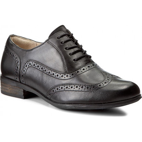 Czarne półbuty Clarks z płaską podeszwą w stylu casual