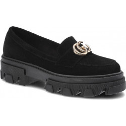 Czarne półbuty Dwunasty Shoes w stylu casual na platformie