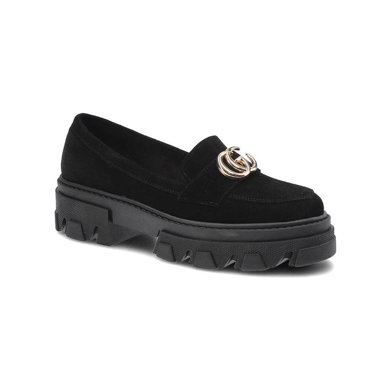 Czarne półbuty Dwunasty Shoes w stylu casual na platformie
