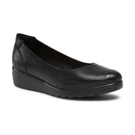 Czarne półbuty Go Soft w stylu casual ze skóry