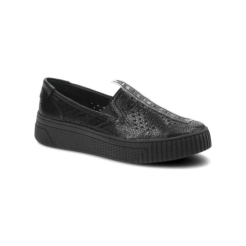 Czarne półbuty Pollonus w stylu casual z nubuku