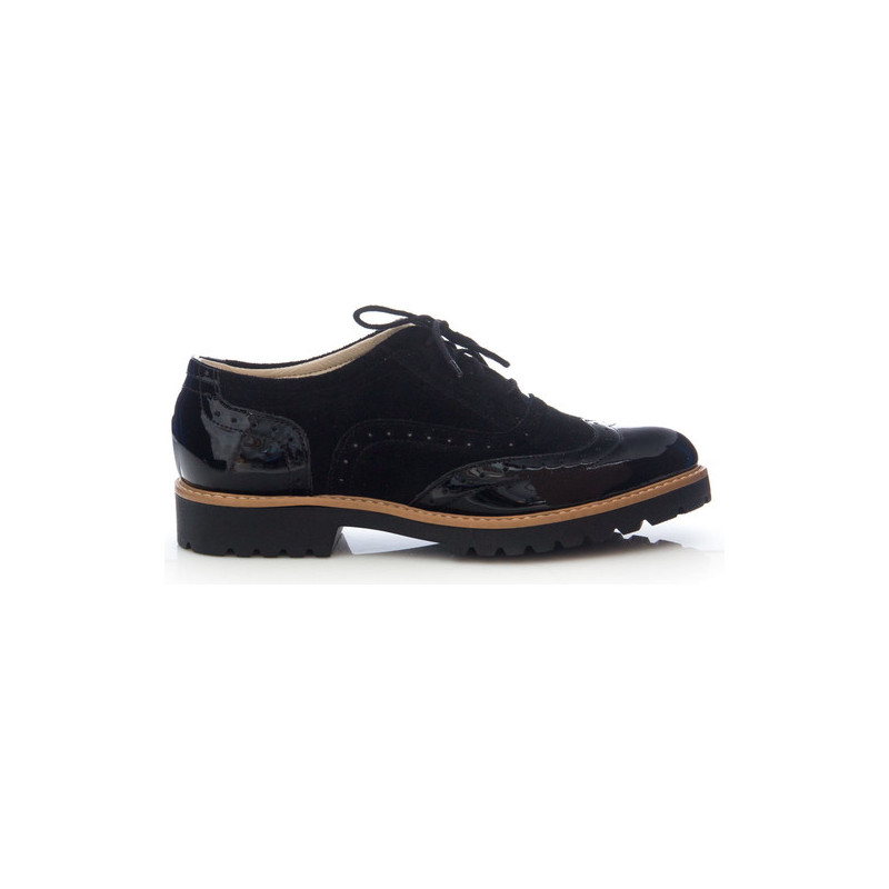 Czarne półbuty Zapato w stylu casual z płaską podeszwą
