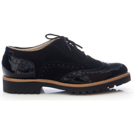 Czarne półbuty Zapato w stylu casual z płaską podeszwą