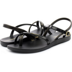 Czarne sandały Ipanema z płaską podeszwą w stylu casual