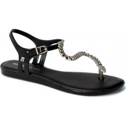 Czarne sandały Melissa ze skóry w stylu casual