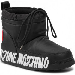 Czarne śniegowce Love Moschino z nadrukiem