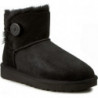 Czarne śniegowce UGG Australia z płaską podeszwą z zamszu