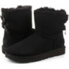 Czarne śniegowce UGG Australia z płaską podeszwą ze skóry w stylu casual