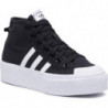 Czarne trampki Adidas sznurowane ze skóry ekologicznej