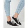 Czarne trampki Calvin Klein z tkaniny sznurowane z płaską podeszwą