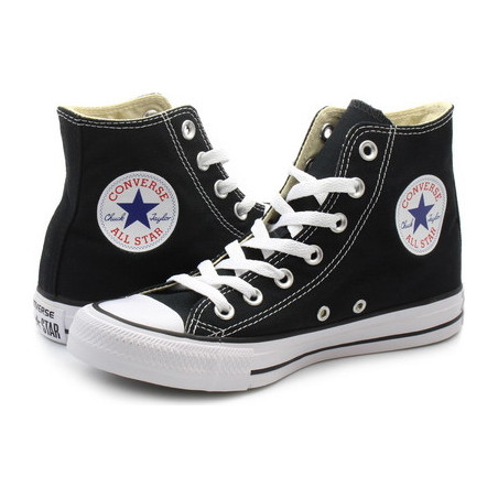 Czarne trampki Converse wysokie ze skóry all star