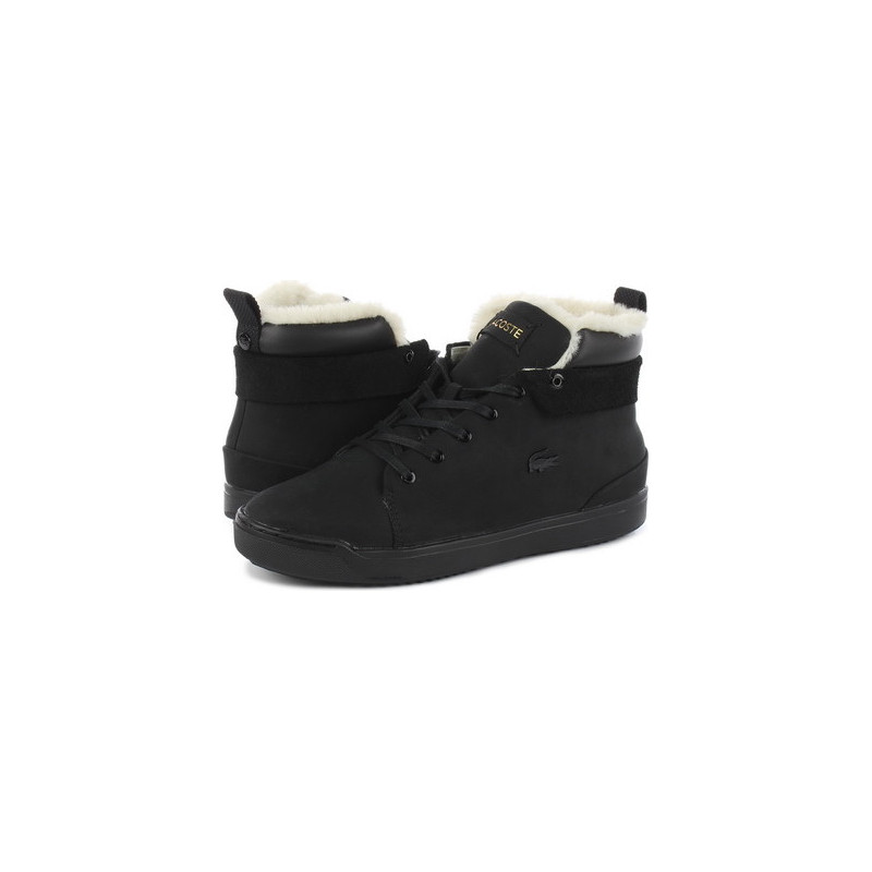 Czarne trampki Lacoste sznurowane