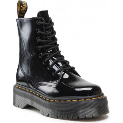 Czarne trapery damskie Dr. Martens na platformie sznurowane ze skóry