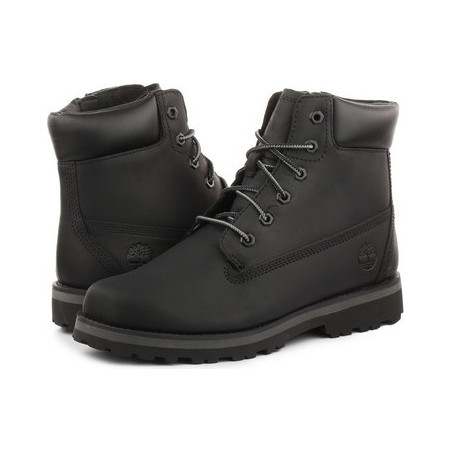 Czarne trapery damskie Timberland z płaską podeszwą sznurowane